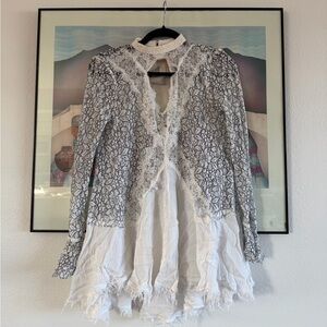 Free People Lace Patterned White Dress Tunic